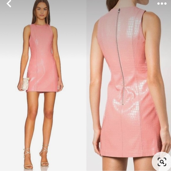 Alice + Olivia Dress Croc Embossed Faux Leather - Picture 2 of 3